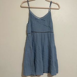 Blue boho designed short dress